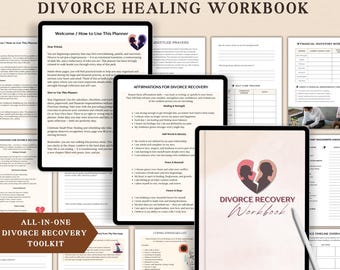 Divorce Recovery Workbook, Divorce Planner, Child Custody Planner, Emotional Healing, Legal & Emotional Support, Divorce therapy worksheets
