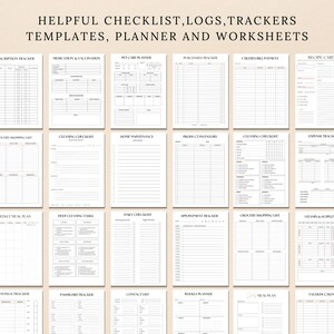 Peut inclure: Un ensemble de mod&egrave;les de planificateur imprimables en noir et blanc pour organiser les t&acirc;ches quotidiennes, les rendez-vous, les finances et plus encore. Les mod&egrave;les comprennent des sections pour les listes de courses, la planification des repas, les listes de contr&ocirc;le du nettoyage, le suivi des d&eacute;penses et les rappels de m&eacute;dicaments.