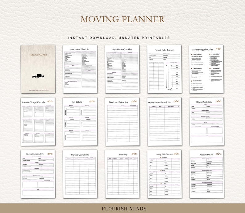 Printable Moving Planner, Moving Checklist, Moving Planning, Moving ...