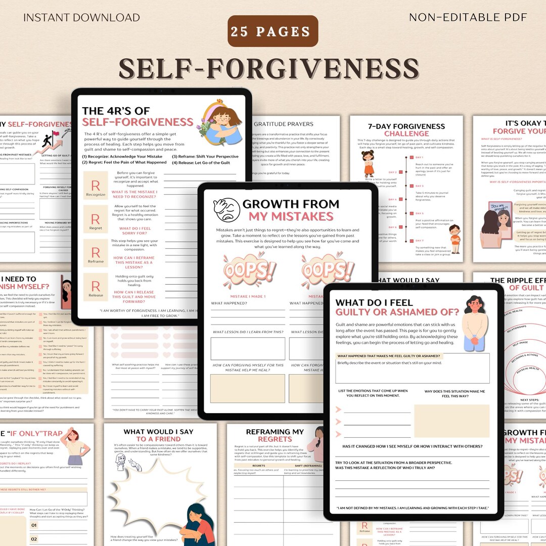 Self-forgiveness Worksheets, Forgiveness Workbook, Self Love, Self ...