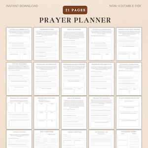 Prayer Planner Printable, Gratitude worksheets, Faith Journal, Prayer Reflection Diary Spiritual Growth Journal, Mindfulness Planner PDF
