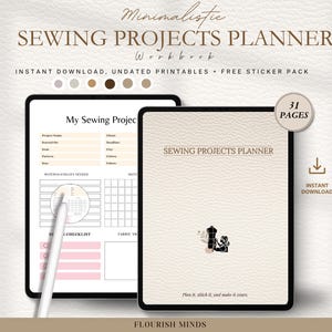 Digital Sewing Project Planner: Printable Sewing Organizer PDF
