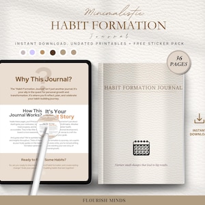 Habit Formation Journal: Daily Tracker & Reflection (Digital Download)