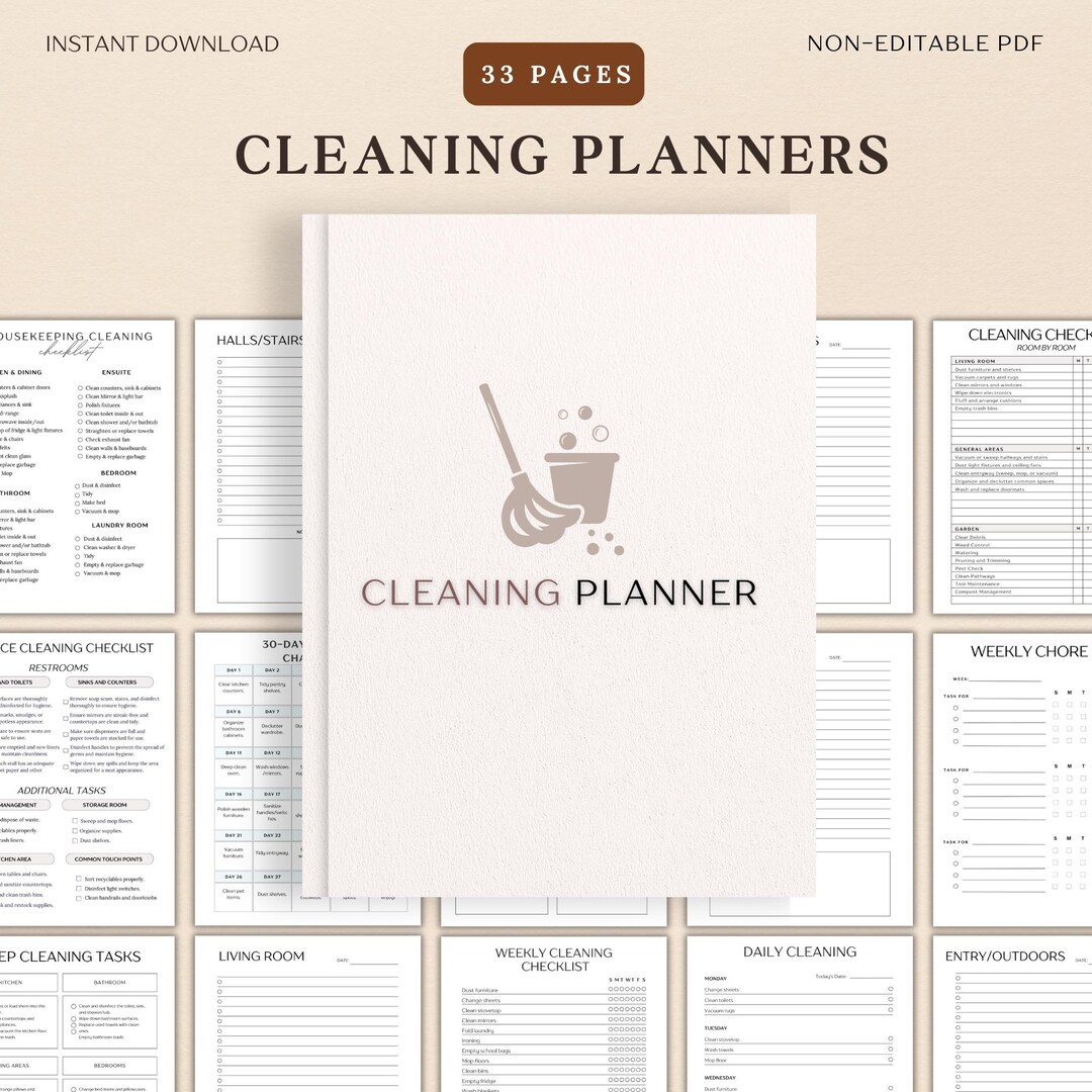 ADHD Cleaning Planner Bundle, Printable Master Cleaning Checklist, Deep ...