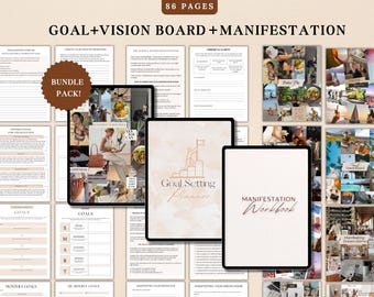 Planificador de Metas de Año Nuevo 2026, Kit para Establecer Metas SMART, Kit de Tablero de Visión, Diario de Manifestación, Libro de Trabajo de la Ley de Atracción, Imágenes para Tablero de Visión