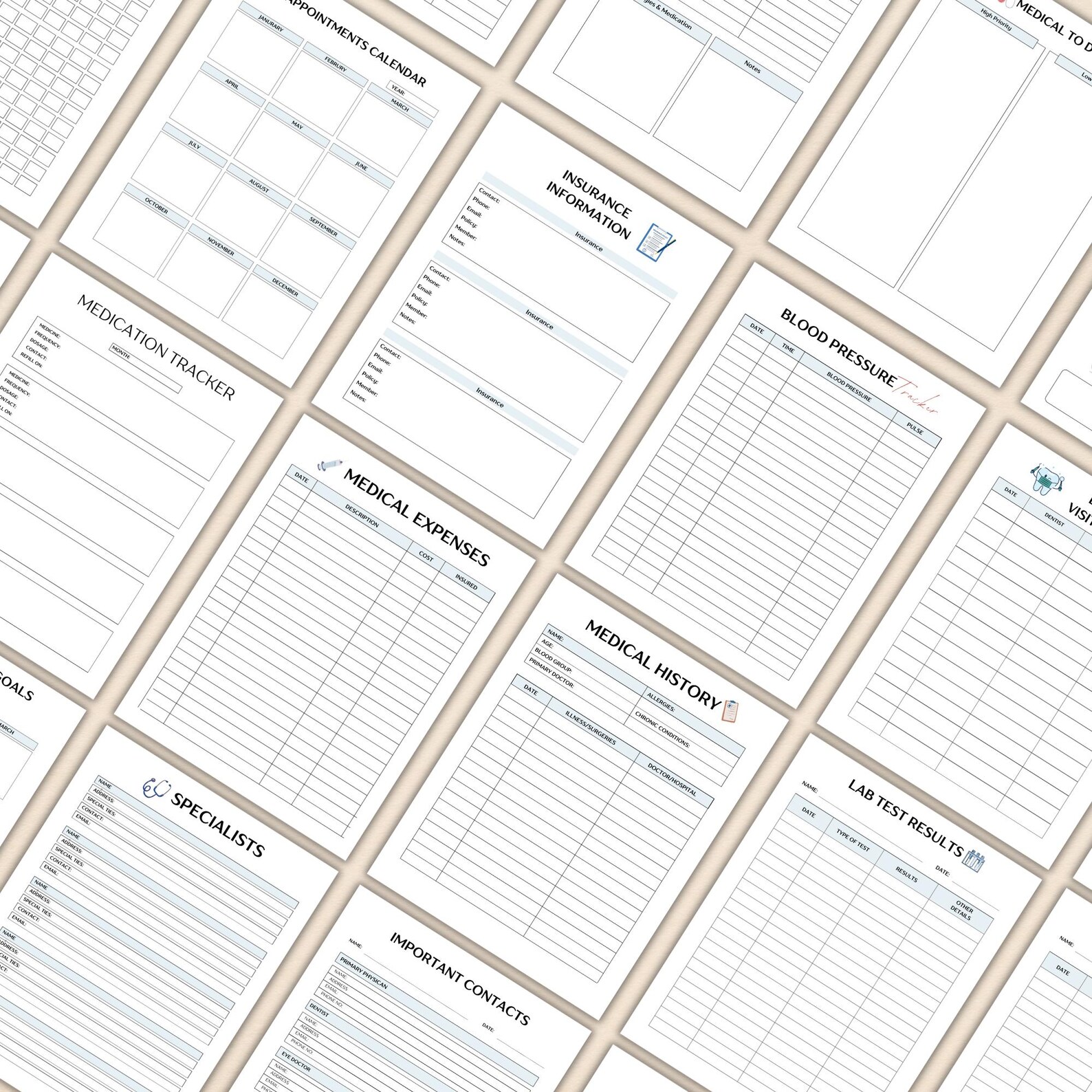 Medical Planner Printable, Medical Binder, Healthcare Planner ...