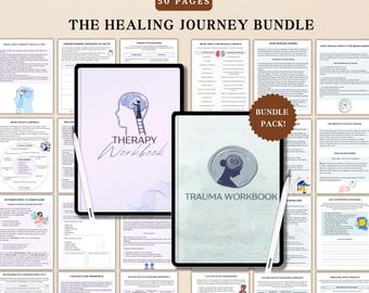 Therapy and Trauma Workbook Bundle Printable, Healing from Trauma, PTSD, Mental Health Therapy Worksheets, Trauma Therapy Treatment Plan PDF