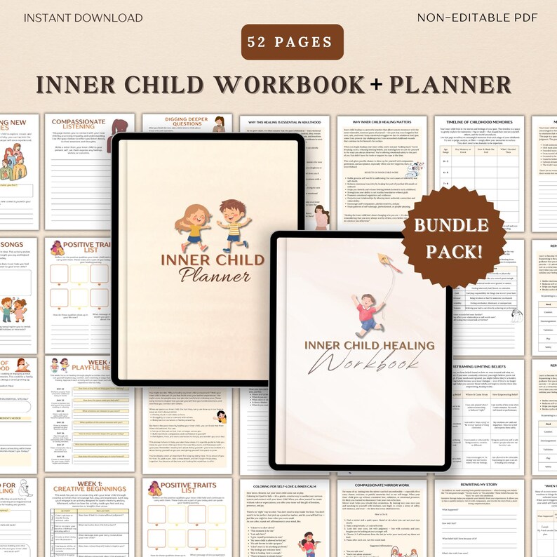 Inner Child Healing Workbook & Planner Bundle, Shadow Work, Trauma ...