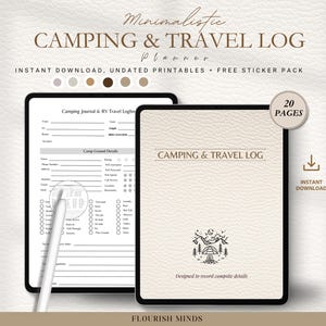 Camping Tagebuch & Reisetagebuch: Printable Outdoor Adventure Tracker (PDF Download)