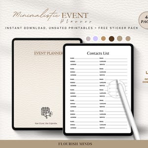 Event-Planer | Druckbares Eventplanungs-Organizer | Bearbeitbare Canva Vorlage | Party-, Hochzeits- & Konferenzplaner