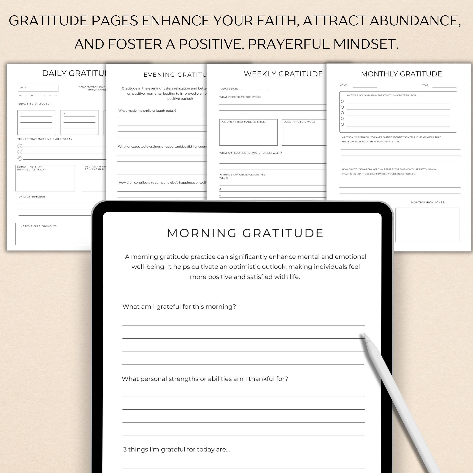 Printable Prayer Journal, Gratitude Journal, Daily Prayer Planner ...