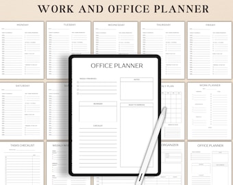 Office Work Planner, Work To Do List, Office Task Planner, Office Organiser, Project Planner, Meetings tracker, work from home planner