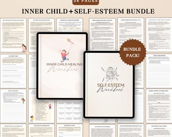 Inner Child Healing & Self Esteem Workbook BUNDLE | Self Love, Boundary Setting, Reparenting CBT Worksheets, Childhood Trauma Therapy Tools