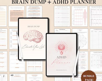 ADHD Brain Dump BUNDLE, To Do List Printable, Adhd Daily Planner, Priority Matrix, Work Day, Mental Health Journal, Task Thoughts Organizer