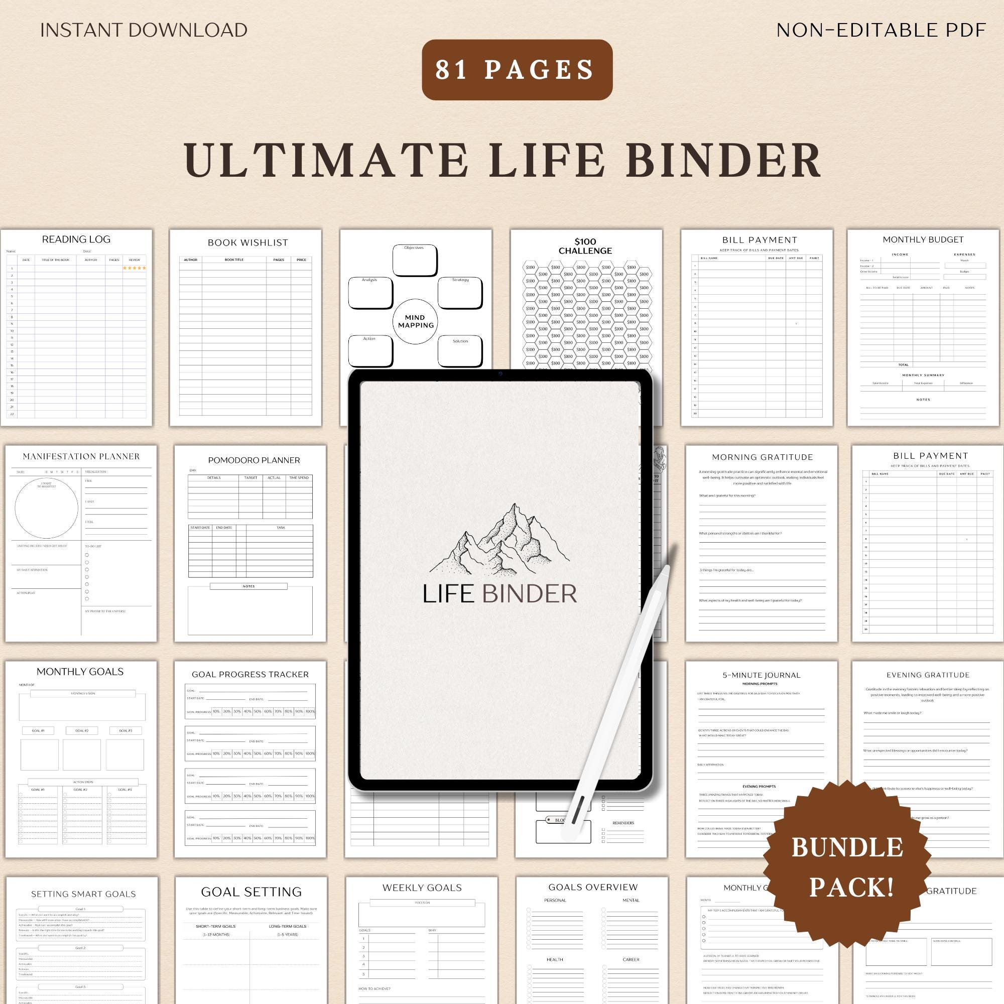 Ultimate Life Planner Bundle, Productivity Planner, Home Management ...