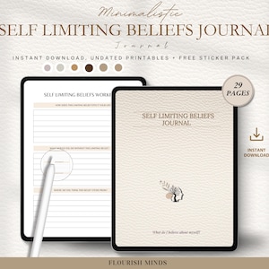 Self Limiting Beliefs Journal, Mindset Workbook, Printable Inner Healing Journal, Shadow Work Prompts, Digital Self Discovery Tool