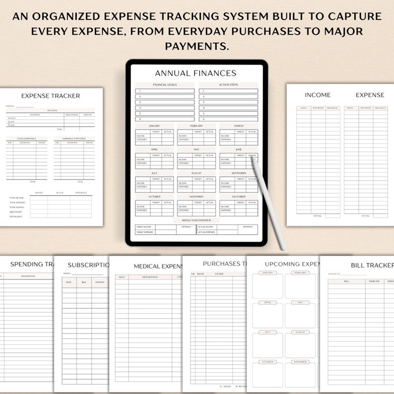 Finaces Layout Budget Planner BUNDLE, Printable Personal Finance Binder,financial ...
