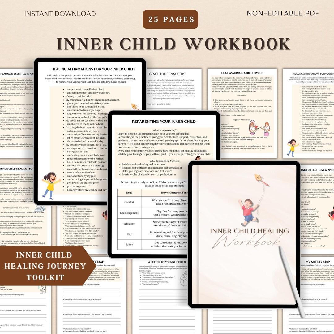 Inner Child Healing Workbook, Emotional Healing, Reparenting Worksheets ...