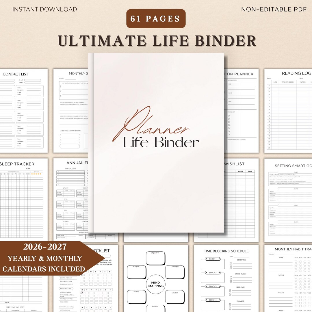 Printable Life Binder, All in One Planner, Home Management Binder ...