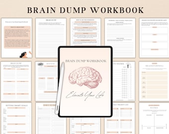 Brain Dump Workbook, Mental Clarity, Priority Matrix, ADHD Daily Planner, Mental Health Journal, ADHD Brain Dump, Work Day, Task List PDF
