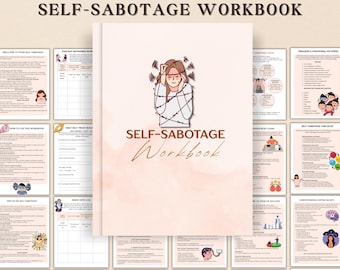 Self Sabotage Workbook, Inner Critic Worksheets, Emotional Regulation,Self-Worth Inner Healing Worksheets, Anxiety Worksheets, Therapy tools