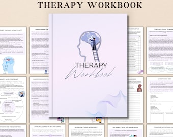 Therapy Workbook Printable, Mental Health Journal for Anxiety and Boundaries, CBT Workbook, Trauma Healing Worksheets, Self Therapy Kit PDF