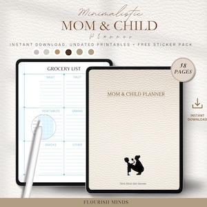 Mom and Child Planner | Printable Daily Planner | Routine Chart | Schedule Organizer | Parent & Kid Planner PDF