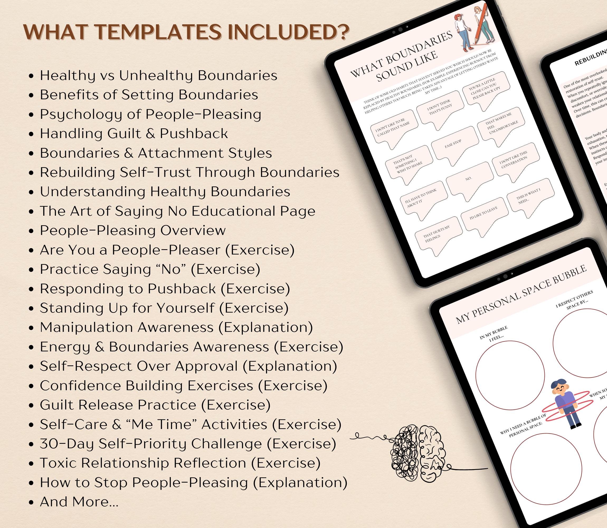 Stop People Pleasing & Setting Healthy Boundaries Workbook, Assertive ...