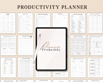 Productivity Planner Template Bundle, Productivity Planner, Household Management, Adhd Planner,Life Planner,Focus Planner,Printable Planner