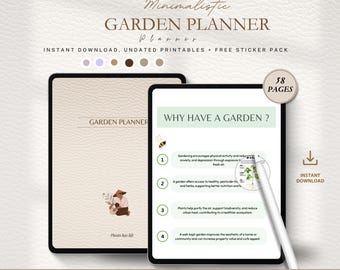 Printable Garden Planner, Garden Journal, Garden Guide, Gardening Logbook, Gardening Organizer, Plant Care Planner, Seed Inventory (PDF)