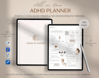 ADHD Digital Planner, GoodNotes Planner, Adhd Productivity Planner, ADHD Planner, iPad Planner, Adult ADHD Daily Planner, Adhd Life Planner