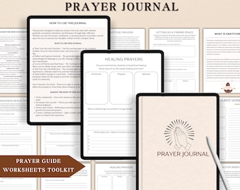 Prayer Journal, Gratitude Journal, Daily Prayer Planner, Faith Planner,Christian scripture, Prayer Templates, Gratitude, Bible Study Planner