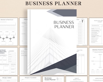 Printable Business Planner Bundle: 17-Page Business Organizer (PDF), Small Business Startup Planner, Marketing & Financial Workbook