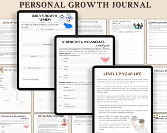 Personal Growth Journal, Self Help, Discover True Self, Self-Development, Mindset Reset Workbook, Goal Setting Planner, Mental Health PDF