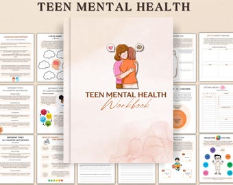 Teen Mental Health Workbook, Teen Therapy Journal, Teenagers Coping Skills, Shadow Work, Anxiety Worksheets, CBT therapy tools,Self help PDF