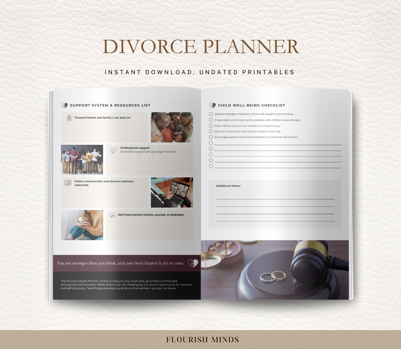 Simple Divorce Checklist.pdf Divorce Planner, Co-parenting Checklist, Divorce Preparation Organizer ...