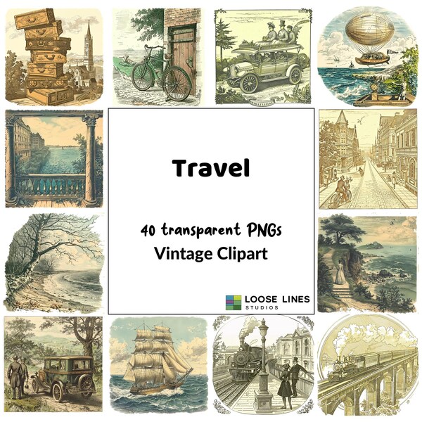 Vintage Travel: Scenery, Transport and The Joy of Exploring - Digital Download for Creative Projects, scrapbook, junk journal, decor