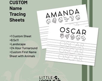 Custom Name Tracing Sheet Regular and Cursive Handwriting Practice ...