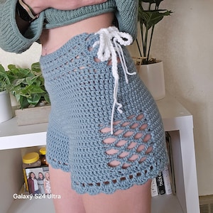 High-waisted Crochet Shorts and Mini Skirt Pattern Arya Rey Summer Shorts Cute Easy Pattern Crochet Shorts and Skirt 2