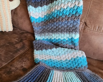 Manta de cola de sirena de ganchillo