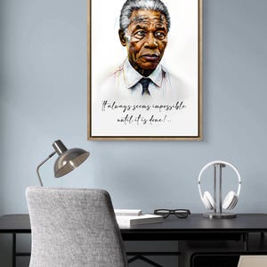 Inspirierender Kunstdruck auf Leinwand, motivierende Wanddekoration, Büro-Wandkunst, Geschenk für Absolventen, Wohndekoration, Zitat-Kunst