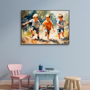 Children&#39;s Adventure Canvas Print, Wall Art for Kids Room, Playful Decor, Gift for Parents, Nursery Wall Art, Child&#39;s Room Decoration