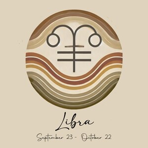 Libra Zodiac Wall Art, Astrology Canvas Print, Horoscope Decor, Gift for Libras, Stretched Canvas