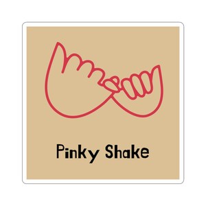 Pinky Shake Stickers, Cute Vinyl Decals for Gifts, Scrapbooking, Party Favors, Kids' Room Decor, Playful Friendship Celebrations