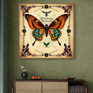 Elegant Butterfly Art Poster, Vintage Wall Decor, Bohemian Home Decor, Nature-Inspired Gift, Art for Butterfly Lovers