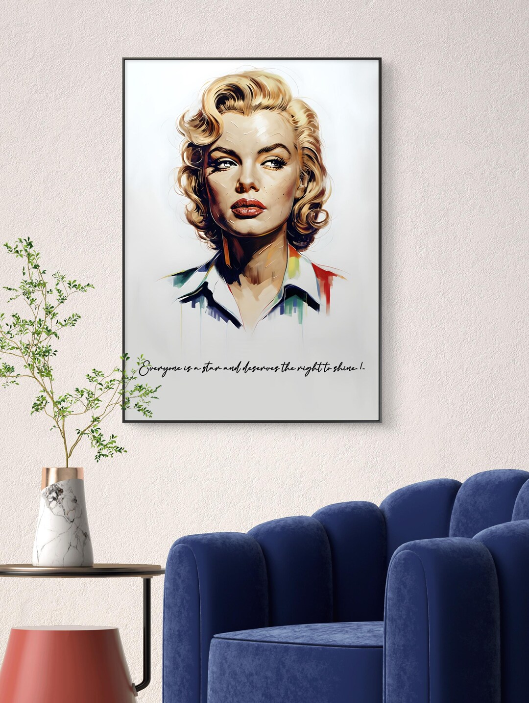 Framed Wall Art - Vintage Marilyn Monroe Print, Retro Home Decor ...