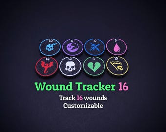 Wound Tracker 16 wounds with customizable symbol and color