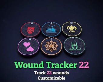 Wound Tracker 22 wounds with customizable symbol and color