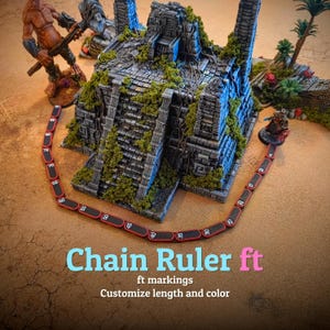 Regla de cadena para juegos de mesa, juegos de rol y más con longitud y color personalizados