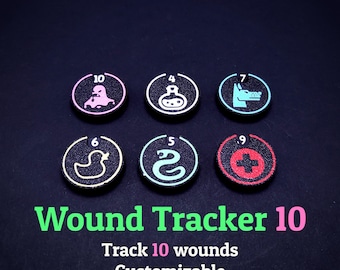 Wound Tracker 10 wounds with customizable symbol and color